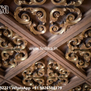 Wooden Classic Ceiling Design Pop Border Patti Price No-6787