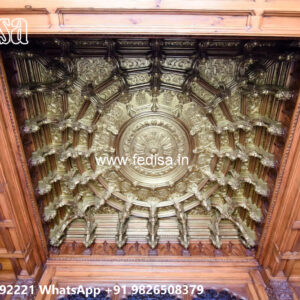 Wooden Classic Ceiling Design False Ceiling Design For Bedroom With Fan No-6799