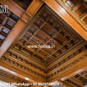 Wooden Classic Ceiling Design Double Fan Pop Design No-6802