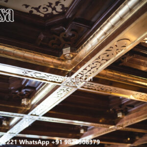 Wooden Classic Ceiling Design Plus Minus Pop Design For Bedroom No-6832