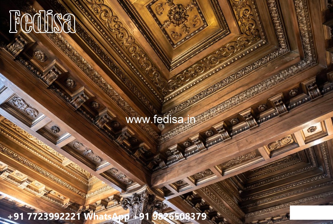 Wooden Classic Ceiling Design Four Ceiling Pop No-6857