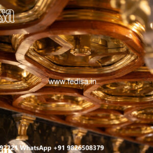 Wooden Classic Ceiling Design Ceiling Design For Hall With Two Fans No-6866