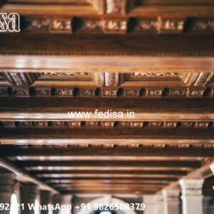 Wooden Classic Ceiling Design Round False Ceiling Design No-6915