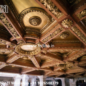 Wooden Classic Ceiling Design High Ceiling Living Room Ideas No-6917