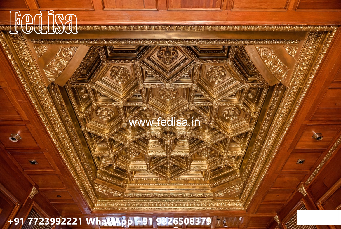 Wooden Classic Ceiling Design Pop Design For Hall With Two Fans No-6952
