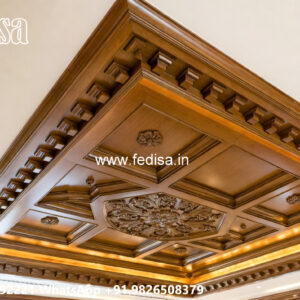 Wooden Classic Ceiling Design Pop Design For Dining Room No-6963
