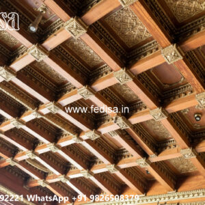Wooden Classic Ceiling Design Pop Design For Small Hall No-6964