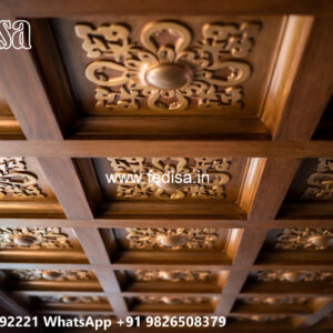 Wooden Classic Ceiling Design Modern False Ceiling Design For Hall With Two Fans No-6983