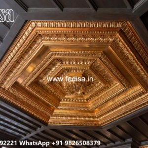 Wooden Classic Ceiling Design Bedroom False Ceiling Design With Fan No-7000