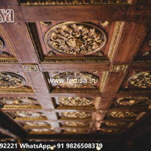 Wooden Classic Ceiling Design Ceiling Cement Plaster Design No-7064