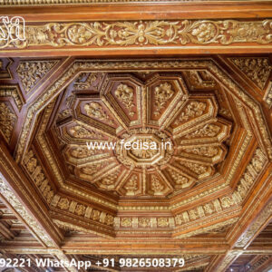 Wooden Classic Ceiling Design Simple False Ceiling Design For Hall With 2 Fans No-7078