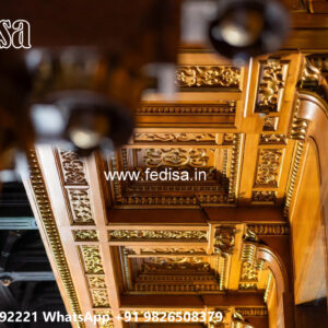 Wooden Classic Ceiling Design False Ceiling With Fan No-7079