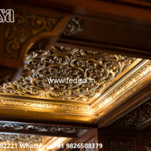 Wooden Classic Ceiling Design Modern Pop Design For Living Room No-7126