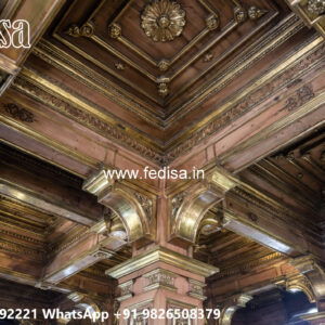 Wooden Classic Ceiling Design Pop Down Ceiling Design For Lobby No-7142