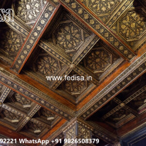 Wooden Classic Ceiling Design Porch False Ceiling Design No-7146