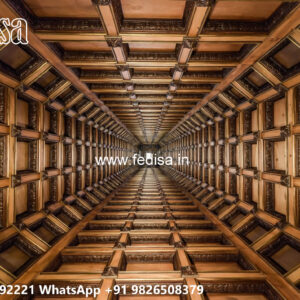 Wooden Classic Ceiling Design Pop Minus Plus Ki Design No-7173