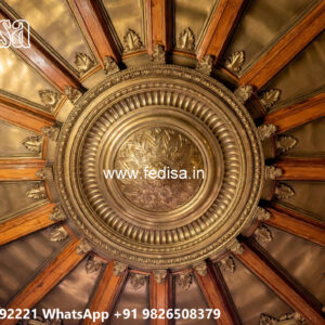 Wooden Classic Ceiling Design Pop Design For Bedroom With Fan No-7199