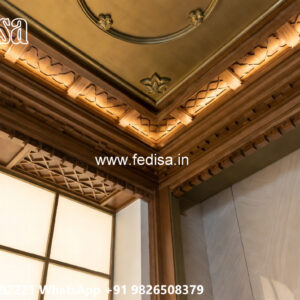 Wooden Classic Ceiling Design Pop Roof Design For Hall No-7203