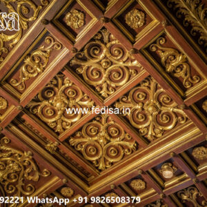 Wooden Classic Ceiling Design Pop Design For Office Cabin No-7205