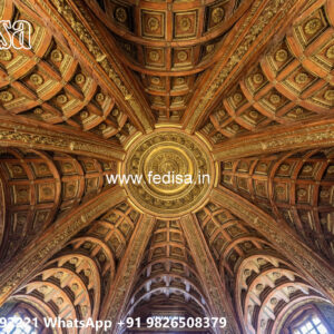 Wooden Classic Ceiling Design Pop Design Hall 2 Fan No-7218