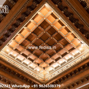 Wooden Classic Ceiling Design False Ceiling For Bedroom With Fan No-7232