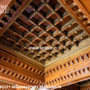 Wooden Classic Ceiling Design Pop Design For Sitting Room No-7238