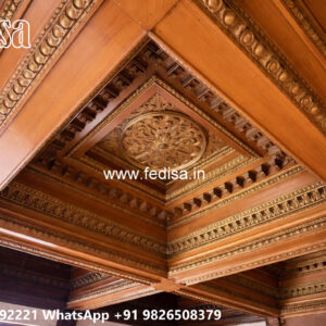 Wooden Classic Ceiling Design False Ceiling Designs For Living Room With 2 Fans No-7250