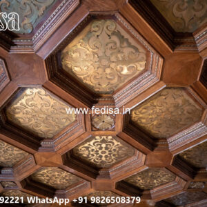 Wooden Classic Ceiling Design Half False Ceiling Design No-7256