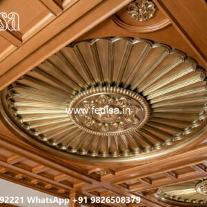 Wooden Classic Ceiling Design Round Pop Design No-7259