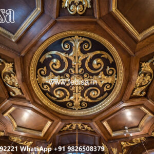 Wooden Classic Ceiling Design Pop Design For Pooja Room No-7273