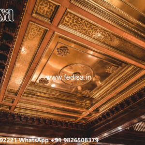 Wooden Classic Ceiling Design Pop Plus Minus Design For Balcony No-7278