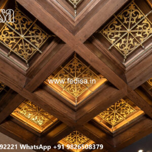 Wooden Classic Ceiling Design Pop Flower Design Price No-7365