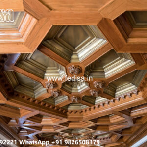 Wooden Classic Ceiling Design Fiber Pop Design For Hall No-7394