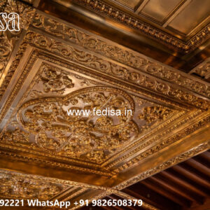 Wooden Classic Ceiling Design Home Ceiling Flower Design Color No-7401