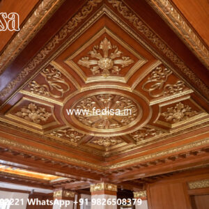 Wooden Classic Ceiling Design Staircase Ceiling Design No-7417