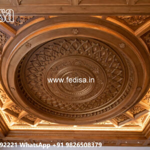 Wooden Classic Ceiling Design L Shape Hall Ceiling Design No-7433