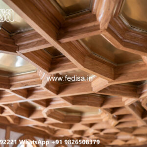 Wooden Classic Ceiling Design Pop Design Plus Minus For Lobby No-7457