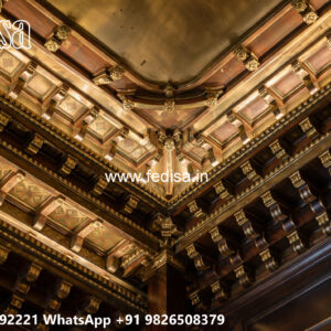 Wooden Classic Ceiling Design Simple False Ceiling Design For Hall With Two Fans No-7487