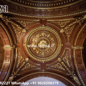Wooden Classic Ceiling Design Main Entrance Ceiling Design No-7496