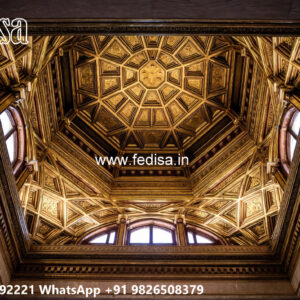 Wooden Classic Ceiling Design Pop For Hall Design No-7540
