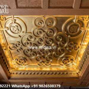 Wooden Classic Ceiling Design Cement False Ceiling Design No-7542