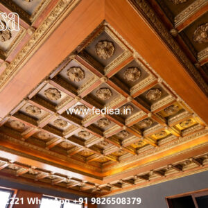 Wooden Classic Ceiling Design Modern Pop Design For Bedroom No-7545