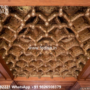 Wooden Classic Ceiling Design Readymade Pop Design No-7553