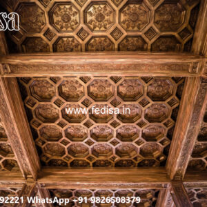 Wooden Classic Ceiling Design Mandir False Ceiling Design No-7560