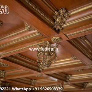 Wooden Classic Ceiling Design Simple Pop Design For Dining Room No-7563