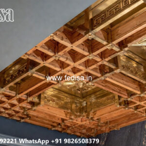 Wooden Classic Ceiling Design Hall Room False Ceiling Design No-7570