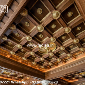 Wooden Classic Ceiling Design Heart Shape Pop Design No-7571