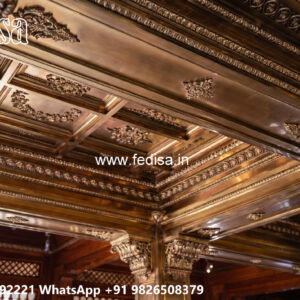 Wooden Classic Ceiling Design High Ceiling Bedroom Ideas No-7582