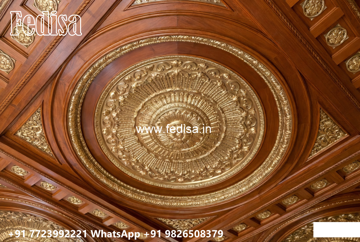 Wooden Classic Ceiling Design Pop Border Design For Bedroom No-7585