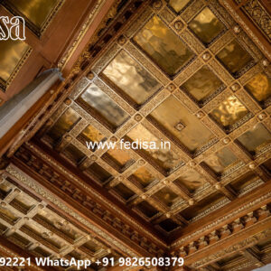 Wooden Classic Ceiling Design Swastik Pop Design No-7626